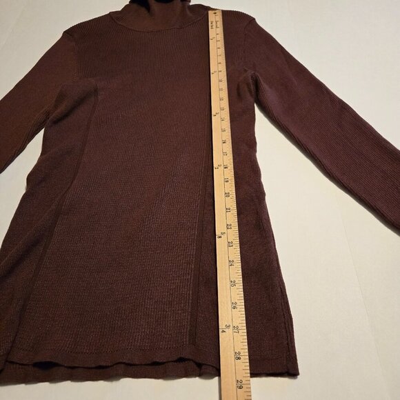 Ashley Stewart Expresso Brown Ribbed Knit Turtleneck Sweater Plus Sz 22/24 - Picture 3 of 10